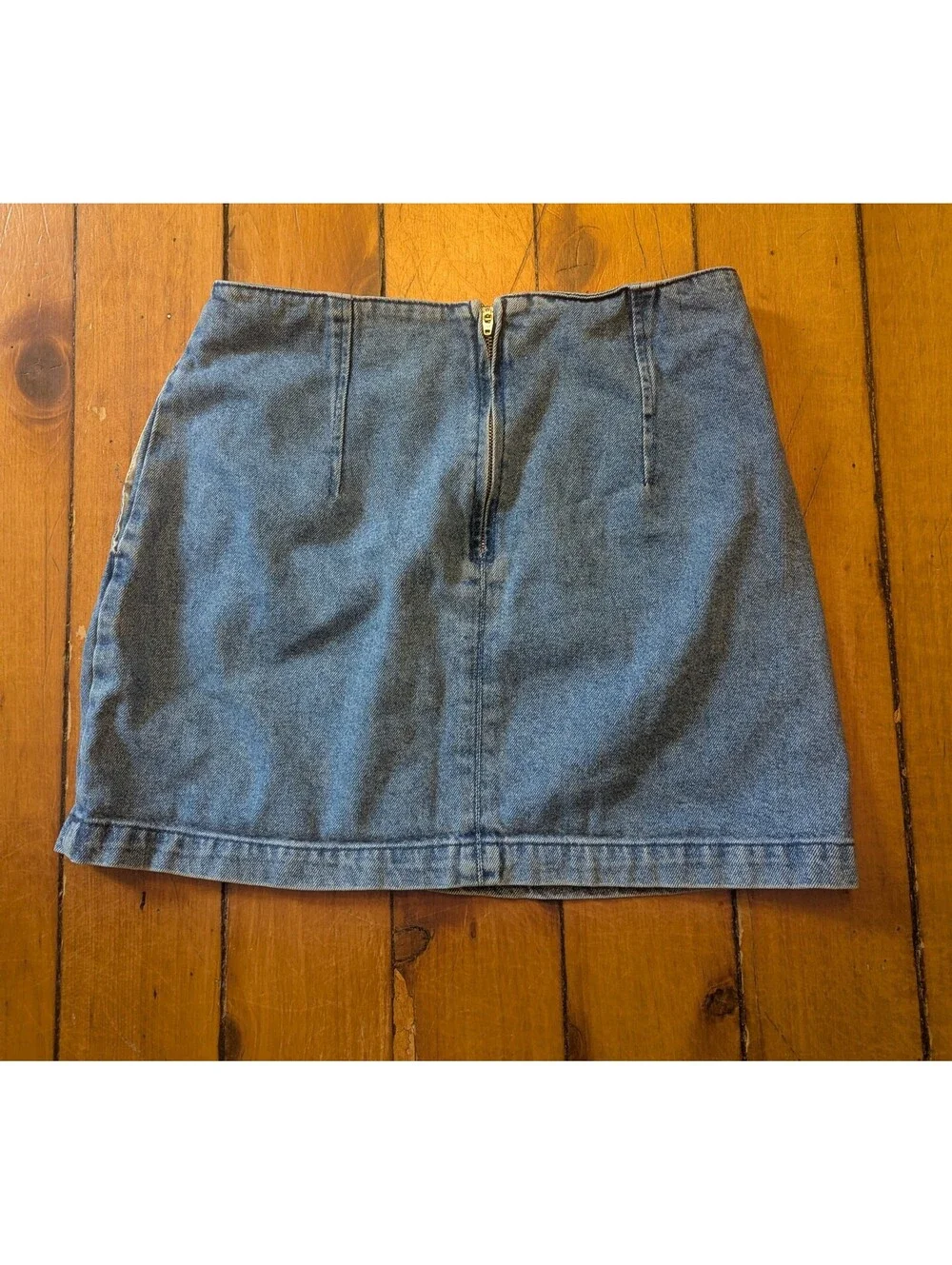TOPSHOP MOTO DENIM MINI SKIRT LIGHT WASH BLUE A-LINE | SIZE 8